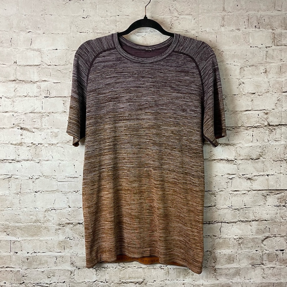 Lululemon Men's Medium Metal Vent Tech Short Sleeve Shirt Tee Amber Maroon M Med